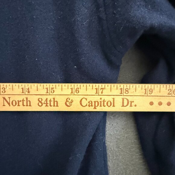 Deborah Murphy Long Sleeve Button Front Jacket Women's Blue Black Winter Chic - Picture 10 of 10